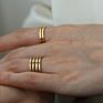 2 Designs Spiral Multi Layered Stainless Steel Ring Hollow Twisted 18K Gold Plated Rings for Women Plain Minimalist Jewelry