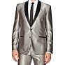 2 Piece Latest Design Men Suit Silver Coat Pant Men Suit Groom Wedding Suit