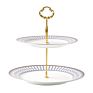 2 Tier Food Holder Serving Tray Stand Luxury Dessert Party Platter Afternoon Tea Display Ceramic Cake Stand