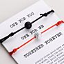 2Pcs/Set Matte Lava Stone Natural Stone Bead Bracelet Red String Braiding Couple Bracelets for Men Women Wish Jewelry Ns92021