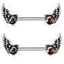 316L Surgical Steel Gothic Wing Nipple Rings Piercing Barbell Boby Piercing Jewelry