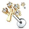 316L Surgical Steel Life Tree Top Clear Cz Labret Helix Tragus Piercing Cartilage Earring Studs