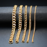 3.6Mm 5Mm 7Mm 11Mm Miami Cuban Chain Bracelet Punk Jewelry for Men Women 18K Gold Plated Stainless Chain Bracelet