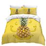 3D Bedding Set Yellow Pineapple Bed Sheets Set Single Double