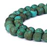 4~10Mm Matte Chinese Dark Green Turquoise Natural Turquoise Rough Stone 15.5'' per Strand