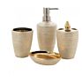 4Pcs Gold Shiny Ceramic Bathroom Accessories Canister Set