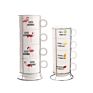 4Pcs in Sets Stacking Cup Mug with Metal Stand