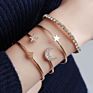 4Pcs/Set Moon Star Heart Bangle Gold Chain Charm Bracelet Bangle for Women Simple Geometric Bracelets