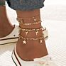 4Pcs/Set Multilayers Handmade Beads Lightning Charm Ankle Bracelet Sandal Pig Snout Chain Butterfly Star Anklet Set