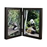 5X7 Special Design Home Decoration Double Sided Foldable Picture Photo Frame Stand for Desktop Mdf Wooden Gift Black Customized