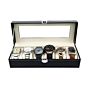 6 Slot Pu Leather Watch Box Display Case Professional Holder Black Mens Lockable Watch Holder Pu Leather Watch Organizer