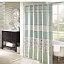 72X72 Farmhouse Home Bathroom Aqua Shower Curtain Machine Washable Faux Silk Embroidered Floral Shower Curtain