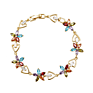 74646 Charm 14K Gold Plated Brass Bracelet Flower Shaped Alloy Popular Bracelet