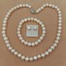 925 Silver Earring Good Luster Pearl Set Freshwater Pearl Jewelry Set for Wedding , 8 Mm near round Pearl