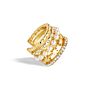 925 Sterling Silver 14K Gold Plated Pearls Star Clip on Cartilage Earrings round Sparkling Crystal Huggie Ear Cuff for Women