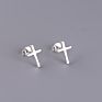 925 Sterling Silver Cross Shape Stud Earrings for Women