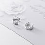 925 Sterling Silver Crown Shape Clip on Earrings Ear Cuffs No Pierce Earings Jewelry for Women Lady