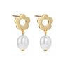925 Sterling Silver Gold Plated Baroque Pearl Earrings for Women