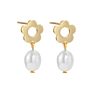 925 Sterling Silver Gold Plated Baroque Pearl Earrings for Women