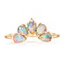 925 Sterling Silver Ring Stackable Artificial Opal Crown Rings Designs