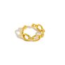 925 Sterling Silver Simple Plain Link Chain Ear Cuff Earrings with Gold Plated Jewelry