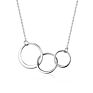 925 Sterling Silver Three Circle Pendant Necklace for Mother's Day