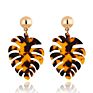 Acrylic Acetate Statement Palm Leaf Resin Monstera Drop Dangle Earrings for Women Girls