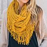 Acrylic Snood Plaid Knitted Loop Scarf Infinity Scarf