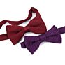 Adjustable Burgundy Men Knitted Bowtie Solid Color Knit Polyester Bow Tie Shirt