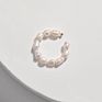 Adjustable Female Ear Cuff Brass Wire Natural Freshwater Pearl Clip on Earrings