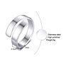 Adjustable Minimalist Open Gold Plated Stainless Steel Cuff Ring for Man and Women Dylam Jewelry
