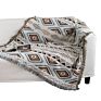 Afghan Blanket Solid White Blue Red Geometric Stripe Yarn Dyed Throw Sofa Cover Couch Blanket with Fringe Tassel