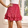 Aidi High-Waist Ruffled Small Floral Skirt Beach High Waist Women's Skirts