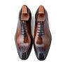 Alf64-Wh5 Gentleman Elegant Handmade Brogue Official Business Cowhide Genuine Leather Derby Dress Shoes Suit Shoes