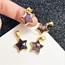 Amethyst Stone Pentagonal Shape Pendant Pendant Charm for Jewelry Diy for Choker for Necklace