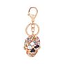 and Punk Style Key Chain Unisex Gift 3D Creative Novelty Blings Rhinestone Inlaid Crystal Skull Keychain