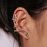 Animal Ear Clip Gold Snake Earrings Retro Ear Bone Crystal Snake Shaped Stud Earrings for Women