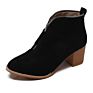 Ankle Boots for Women Chunky Heels Suede Booties Low Heel Shoes Casual Leopard Dress Boots with Zippers