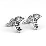 Antique Silver Medical Symbol Caduceus Cufflinks Doctors Cuff Links Gifts