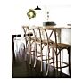 Antique Vintage Solid Wood Rattan Seat Cross Back Counter Bar Stool Chair