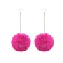 Autumn and Long Dangle Earrings Fluffy Pom Pom Earrings for Women