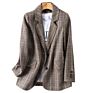 Autumn and Loose Casual Coat Women's Plaid Small Suit Coat