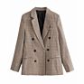 Autumn Ladies Jacket British Style Pattern Double-Breasted Suit Jacket Women