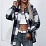 Autumn Long Sleeve Thick Shacket Plaid Shirt Jackets Coat