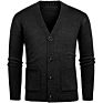 Autumn Men's Casual Long Sleeve Cardigan Sweater V-Neck Single Breasted Knitted Top for Men