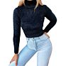 Autumn White Outfits Turtleneck Ladies Black Crop Top Women Long Sleeve Sweater