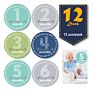 Baby 12 Monthly Photo Props Pregnant Woman Commemorative Sticker Baby Milestone Stickers for Girl or Boy Infant Onesie