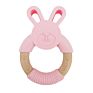 Baby Easy to Hold Cute Animal Shape Wood Teether Rabbit for Bunny Teether Toy