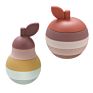 Baby Educational Silicone Stacking Toy Bpa Free Colorful Pear Apple Fruit Stacking Blocks Toys