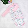 Baby Girl Print Baby Swimwear Suit Long Sleeve Shirts and Pants Swim Diaper, Baby Swimdress Easy to Wear